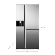 Hitachi ฮิตาชิ ตู้เย็นSide By Side รุ่น R-MX600GVTH1 20.1 คิว 569 ลิตร สีกระจก