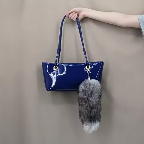 real natural small fox fur tail keychain Women's Bag Charm fairy Handbag Trinket Pendant Accessories