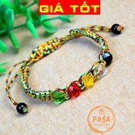 Five-colored bracelet mixed with 5 five-element stones for peace and luck, high-end feng shui bracel