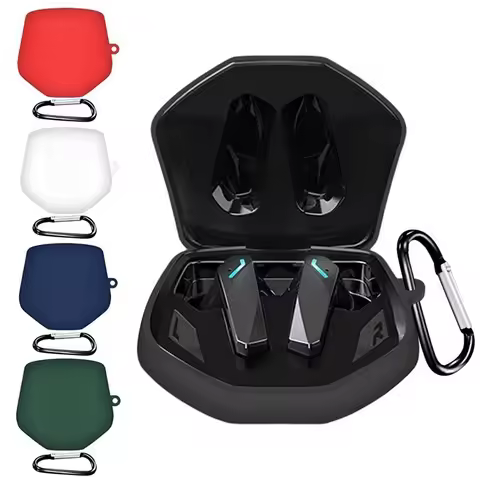 with Carabiner Headphone Storage Case Silicone Soft Earphone Protector Shockproof Waterproof for Len