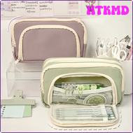 HTKMD Girl Large Capacity Aesthetic Pencil Bag Zipper Pencil Pouch School Cases Cute Stationery Holder Bag Student School Supplies HSEHW