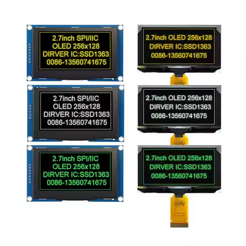2.7 Inch 256*128 OLED Display Screen COG SPI IIC I2C interface 4PIN 7PIN 30PIN LCD Panel 256x128