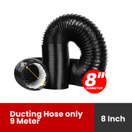 4/5/6/7/8/10/12 Inch x 9 Meter Flexible PVC Aluminium Ducting Suction Hose Thick Foil Fireproof Wate
