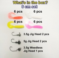 Soft Plastic SP Lure Complete Kit Box Set Gewang Minnow Umpan Lembut Geli geli Fishing Gift Umpan Ha