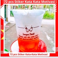 72pcs cup drink stickers, transparent Boba drink cup stickers/ Boba stickers with funny words/ Jumbo