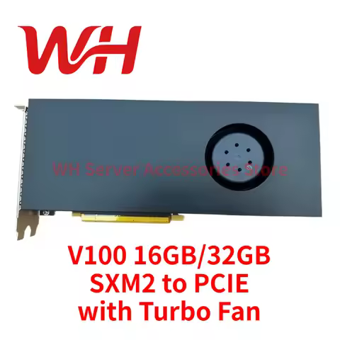 for NVIDIA Tesla V100 16GB 32GB SXM2 to PCIE GPU Graphics Card with Turbo Fan Adapter for AI Inferen