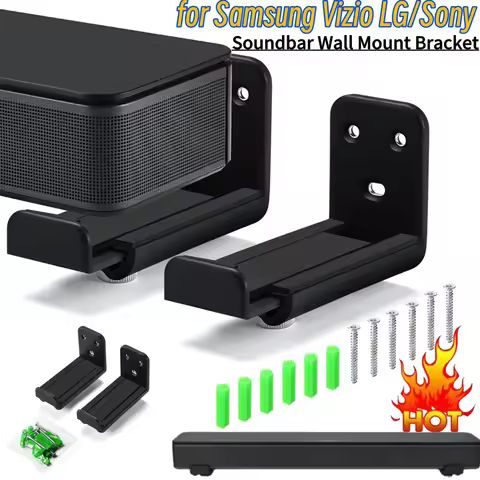 1Set Soundbar Wall Mount Bracket Anti-Drop Speaker Wall Holder for Samsung Vizio LG for Bose Sound B
