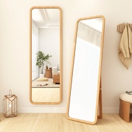 ST/ Large Rounded Solid Wood Dressing Mirror Full-Length Mirror Household Full-Length Mirror Floor Mirror Stickers Wall