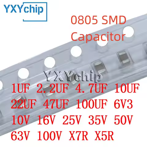 20PCS 0805 2012 SMD Capacitor 1UF 2.2UF 4.7UF 10UF 22UF 47UF 100UF 6V3 10V 16V 25V 35V 50V 63V 100V 