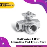 Baru - 1/2" Stop Kran Ball Valve 3 Way Mounting Pad Actuator Type L