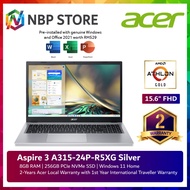 Acer Aspire 3 A315-24P-R5XG 15.6'' FHD Laptop Pure Silver ( Athlon 7220U, 8GB, 256GB SSD, ATI, W11, 