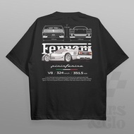 Ready Stock COD，Cars and Clo - Regular Fit Black - Ferrari F40 Blueprint T-Shirt - F40 Red S S-5XL