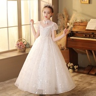 Girl's Princess Dress Flower Girl's Fashionable Birthday Party Big Girl's Pengpeng Yarn Princess Chi