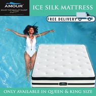 (FREE BED FRAME) AMOUR Brand 13 INCHES SUPERCOOLER Eco-Cooling Pocket Spring mattress with Latex topper AM00017.