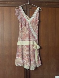 法國Morgan浪漫粉色紗質蕾絲洋裝moma iroo 0918