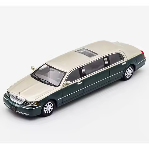1/64 Scale Lincoln Town Car Simulated Static Alloy Die-cast Car Model Extended Vintage Car Luxury Ca