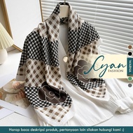 "Cevy" Scarf 90 x 90 Texturized Silk Imitation Material, Luxury Scarf