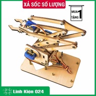 (XẢ HÀNG) DIY cánh tay Robot Arduino Uno chất liệu mica/gỗ