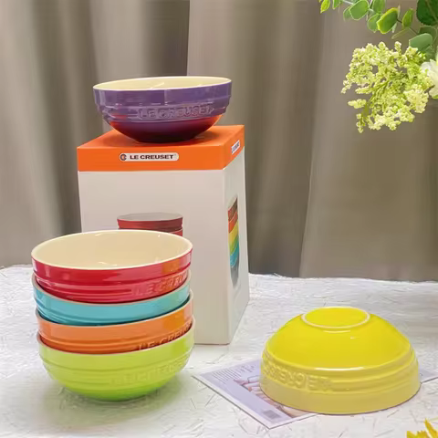 Le Creuset Cool Color Cerc Bowl for Salad Soup Noodles Fruit Rice round Multifunctional Dining Utens