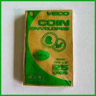 ◧ ❤ Veco Coin Envelops KRAFT 25pcs/pack (SOLD PER PACK)