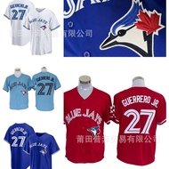 Jersi besbol Toronto Blue Jays dengan corak kelabu kecil.