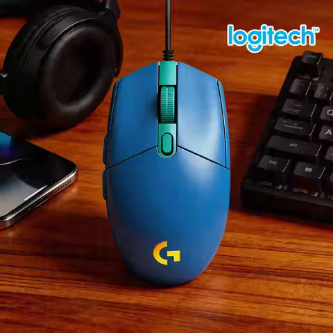Logitech G203 Wired Gaming Mouse RGB Backlight 8000 DPI 6 Buttons 1ms Response 85g Lightweight PC La