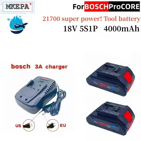 18V 4.0Ah ProCORE replacement battery, suitable for Bosch tool BAT609 BAT618 GBA18V80 21700 high-pow