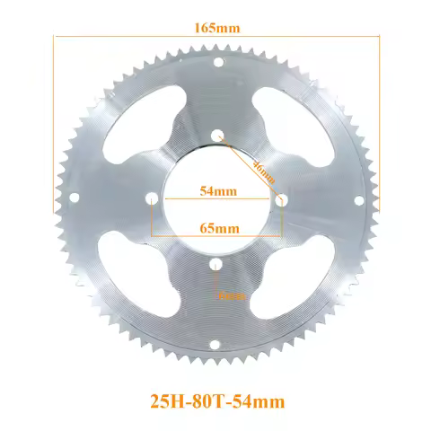 54mm 80 Tooth 25H Rear Chain Sprocket For 2 Stroke 47cc 49cc Engine Chinese Mini ATV Quad 4 Wheeler 