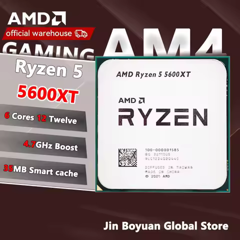 Ryzen 5 5600XT AMD R5 5600XT New 3.7 GHz 6-Core 12-Thread CPU Processor 7NM 65W L3=32M 100-000001585