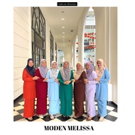 By Melia Design Baju Hot Raya 2024 kurung scallop orange brick Moden Sulam Biku Cotton Premium Baju Lace Plus size