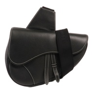 Dior 牛皮皮革Saddle Bag銀扣肩背袋