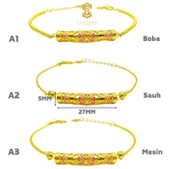 Sincere Store Emas 916 3L Rantai Tangan Bamboo Perindu | Emas 916