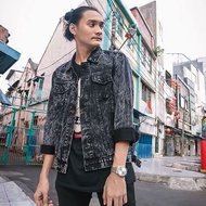 Ripped Jeans Jacket & Jeans Jacket BLACKSnow & Men's Jeans Jacket & Complete Color Jeans Jacket & DE