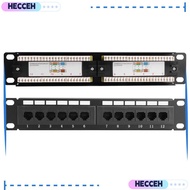 HECCEH UTP Patch Panel, 10 Inch Wide 12-Port Cable Rack, Office Networking CAT6 RJ45 Without Bracket
