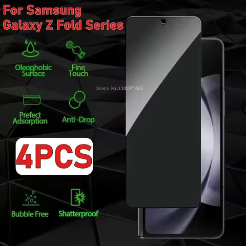 4Pcs Privacy Screen Protector for Samsung Galaxy Z Fold 7 Z Fold 6 5 Anti-peep Tempered Glass for Sa
