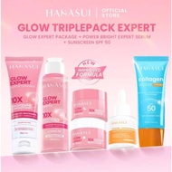 Paket Lengkap Hanasui Glow Expert Day Cream Night Cream 15g - Hanasui Body Care 3in1 Perawatan Wajah