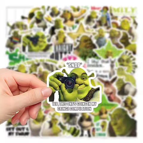 52pcs Cute Fun Cartoon Monster Shrek Graffiti Sticker DIY Suitcase Laptop Suitcase Guitar Star Stick