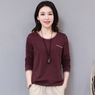 【M-4XL】Long Sleeve Women Baju T Shirt Women Tshirt Baju Perempuan Korean Style Woman T Shirt Woman M
