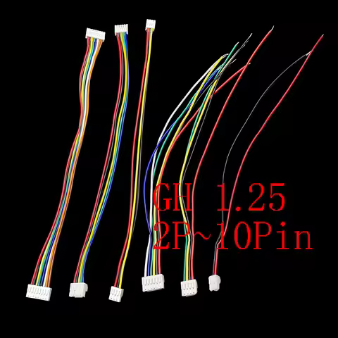 10Pcs Micro JST GH 1.25MM Pitch 2/3/4/5/6/7/8/9/10 Pin Male Plug Connector Wire Cable 15CM 28AWG Sin