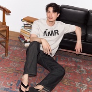 AMR DE SAISON (AIMER)-French Terry Logo T-Shirt Oversized With Screen Print Cotton T Shirt
