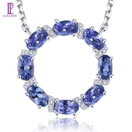 Lohaspie Jewelry Genuine 1.96 Carats Solid Sterling Silver 925 Pendant Original Natural Tanzanite Aq