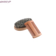 BARR1YP 2/3pcs Men Mustache Comb Kit, Boar Bristle Wood Beard Brush and Comb Set, Mustache Care Tool