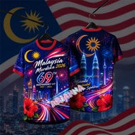Malaysia 2026 T-shirt.69th Patriotic Tee.full Sublimation Quick Dry Streetwear.independence 31 Augus