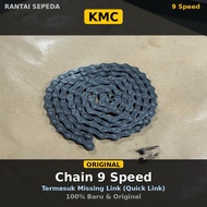 KMC 9 SPEED CHAIN FOR MTB RACING BIKES RB GRAVEL CHAIN 9SPEED CHAINS INCLUDING QUICK LINK CONNECTION