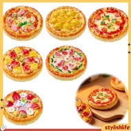 stylishlife1 2Pcs Mini Resin Pizza Ornaments, Realistic Pizza Miniatures, Tiny Food Ornaments for DI