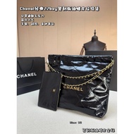 Chanel Chanel 22bag Garbage Bag 22 Small Bag Black Gold Leather Hobo