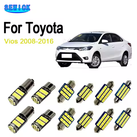 LED Interior Plate Light Car Bulb Kit For Toyota Vios 2008-2016 2017 2018 2019 2020 2021 Dome Readin