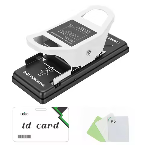 2-in-1 ID Card Slot Punch, 3x13mm, R5 Card Corner Trimmer, Dual-Purpose Handheld Card Slot Punch