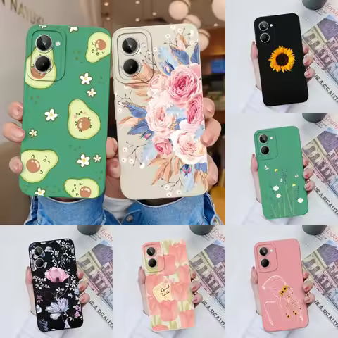 Case For OPPO Realme 10 Realme 10 Pro Realme 10 Pro Plus Cute Avocado Senior Luxury Soft Silicone Li