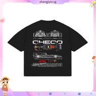 Cars and Clo - Oversized Black - F1 Ferrari Blueprint T-Shirt